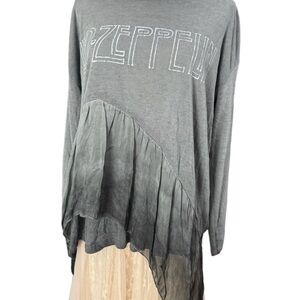 Gray Led Zeppelin Graphic Long Sleeve Top